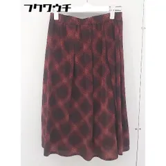 ◇ ◎ Aylesbury アリスバーリー チェック 膝下丈 フレア スカート サイズM レッド系 レディース  【中古】 【1111040010061】