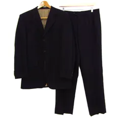 ポールスミス スーツ セットアップ 上下セット ジャケット パンツ ストライプ ウール 記名有 メンズ Lサイズ ブラック Paul Smith 【中古】