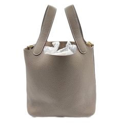 エルメス(HERMES) ピコタンロックPM(18) エトゥープ トリヨン ゴールド金具 W刻印(2024年製造) 新品 レディース ハンドバッグ