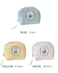ポーチ 小物入れ レディースポーチ  半円 miffy  スプリングニットシリーズ ポーチ コスメ ミッフィー ミッフィーグッズ ミッフィー好き 女の子 仕切り ポケット 仕分け 整理 ゴムバンド レディース 化粧ポーチ 布 布製 ファスナー 使いやすい
