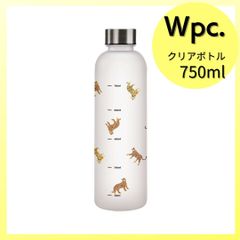 Wpc. patterns ウォーターボトル レオパード&タイガーネイビー 750ml 水筒 ボトル 大きい 大容量 可愛い かわいい 透明 メモリ付き 会社 オフィス ジム 水分管理