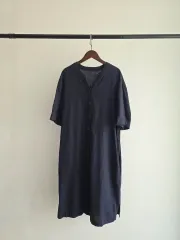 麻混 リネンブレンド ミディ ワンピース 77