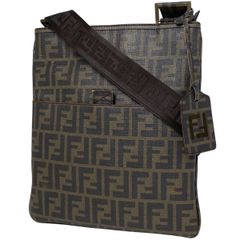 【在庫一掃】 フェンディ FENDI ズッカ柄 ショルダーバッグ 斜め掛け ショルダーバッグ コーティングキャンバス ブラウン 7VA207 レディース 【中古】