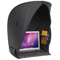RitzGear ポップアップノートパソコンサンシェード | ポータブルコンパクトアンチグレアスクリーンフード テント&キャリーケース 最大17インチのノートパソコンやモニター用 | 光反射シールド & 防水プライバシーカバー 屋外作業用 