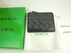 ボッテガヴェネタ コインケース 中イントレチャート レザー黒 カード用ポケット付小銭@S02088900O