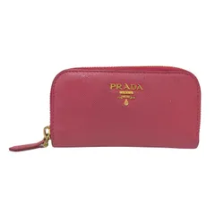 PRADA プラダ ラウンドファスナー 6連 キーケース/サフィアーノレザー ピンク レディース 【中古】