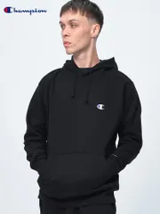 Champion チャンピオンパーカー  裏毛 裾バックロゴ ポケット付き プルオーバー パーカー C3A127 メンズ 男性 トップス フード プルパーカー 裏毛 ブラック