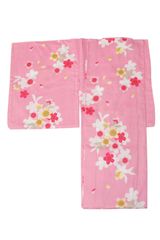 ゆかた ピンク地 桜 柄 165cm~175cmまで対応 浴衣 仕立上り　15026