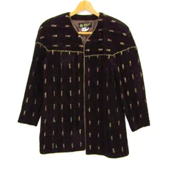 ハーディエイミス ノーカラージャケット アウター ラメ レディース 11サイズ ブラウン Hardy Amies 【中古】のサムネイル