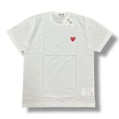 参考上代7700円 未使用品 PLAY COMME des GARCONS 24SS レッドハートTシャツ カットソー プレイコムデギャルソン AX-T108-051 ホワイト XXL 94364A5