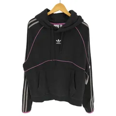 アディダスオリジナルス adidas Originals Felpa Polar Fleece Hoodie トレフォイル ロゴ 刺繍 パイピング ポーラー フリース プルオーバー パーカー メンズ JPN：L 