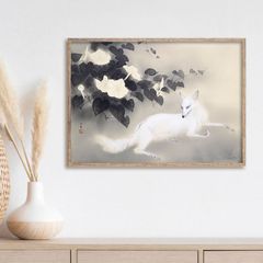 橋本関雪 (夏夕) 水墨画 妖艶な魅力の白狐 複製画 橋本関雪「夏夕」 [83412720]のアート作品 - アフロ