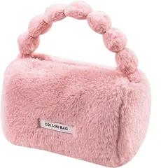 Queen-b 化粧バッグ かわいい 小物入れ コスメ ポーチ メイク用品 化粧品 収納 おしゃれ 手提げ ケース 旅行 持ち運び(ピンク)