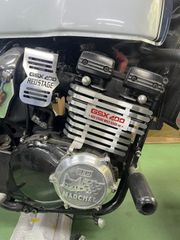 REDSTAGE インパルス用 オリジナル エンジンフィンカバー 鏡面ステンレス製 アクセサリー GSX400 ロゴエンブレム 赤 レッドステージ