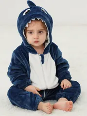 ベビー 着ぐるみ ロンパース 新生児 子供用 カバーオール 冬用 防寒 モコモコ フード付き 可愛い 恐竜 アニマル コスチューム 男の子 女の子 70-120cm