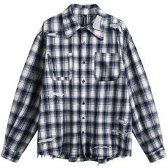【国内正規】AMIRI フリンジ チェックシャツ Sサイズ　アミリ　ブラック 国内正規】AMIRI フリンジ チェックシャツ Sサイズ アミリ ブラック