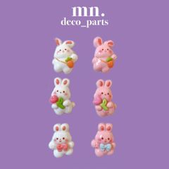 【1つ25円】★18個セット/各3点★まとめセット　デコパーツ　ハンドメイド　カボション　うさぎ　ゆめかわ