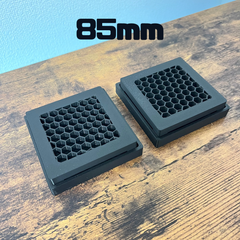 【お得2個セット】スタンド + 受け皿　各2個　黒 【シンプル】【85mm】 / 3Dプリンター受け皿 正方形