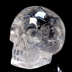 大 天然石 スカル 骸骨 ドクロ 良品 希少 クリスタルスカル 置物 虹有 D17-10〕入手困難 極上品質 超透明 水晶 ドクロ クリスタルスカル 虹