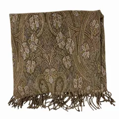 イヴサンローラン YVES SAINT LAURENT 美品 マフラー ストール フリンジ 総柄 ベージュ ■GY99のサムネイル