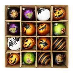 SVNVIOZ ハロウィン 飾り ボールオーナメント かぼちゃ 装飾 豪華 北欧 ハロウィーンボール パンプキン 小物 おしゃれ パーティー 置物 壁掛け ハロウイン グッズ 店舗 部屋 喫茶店 ホームデコレーション (タイプA-8cm)
