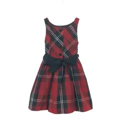 POLO RALPH LAUREN ポロラルフローレン  ノースリーブワンピース サイズ:2/2T  ブラック/レッド  キッズ チェック リボン　240001129415