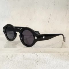 【Noir Retro Oval】サングラス　ブラック　個性　ファッション　レトロ　オーバル　日焼け　クリア　ボストン　オリジナル　ユニーク【33691BK-BK】のサムネイル