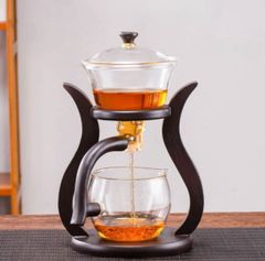 ティーポット　ガラス　耐熱　茶こし　半自動ティーセット　茶器セット　中国茶　台湾茶　茶道具