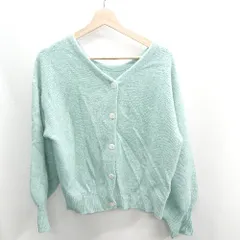 ◇ ⊇ UNITED ARROWS ユナイテッドアローズ ウール混合 長袖 カーディガン サイズ表記なし ミント系 レディース E  【1410100055838】