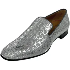 クリスチャンルブタン Christian Louboutin デザイン フラット ローファー グリッター 靴 その他靴 レザー シルバー メンズ 【中古】のサムネイル