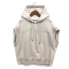 ブルネロクチネリ BRUNELLO CUCINELLI 2023SS スパンコール 装飾 ライト スウェット パーカー シルクシフォン 切替 ライトベージュ S ブルネロクチネリ BRUNELLO CUCINELLI 2023SS スパンコール 装飾