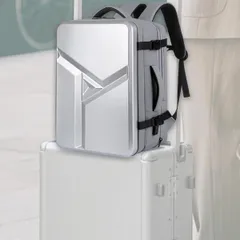 新品ハードシェルバックパック 通勤 旅行 ビジネス用 多目的 メンズバックパック グレーのサムネイル