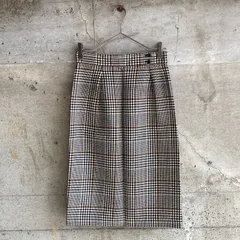UNTITLED アンタイトル　チェック　ウール　タイトスカート　膝下