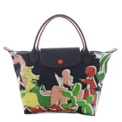 ロンシャン LONGCHAMP × クロエフロアラ パリ限定 プリアージュ トートバッグ ハンドバッグ ナイロン レザー 総柄 紺 ネイビー L1621352080 /AN1のサムネイル