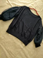 ROPE PICNIC ロペピクニック 袖チュールドロップスリーブトップス