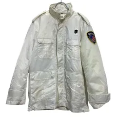 Blauer USA ジップアップ ナイロンジャケット M ホワイト ブラウアー キルティングライナー付き 古着卸 アメリカ仕入 a702-5635