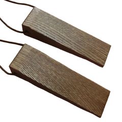 木製 ドアストッパー ドア止め 天然杢楢無垢材 2こセット ブラウン Na22