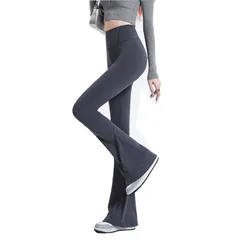 【在庫処分】[VYOOU] ズボン フレアパンツ ヨガパンツ ブーツカットパンツ レディース 美脚 伸縮性 ハイウエスト ストレッチ スリーク ブラック グレー
