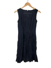 ANAYI ブラック ノースリーブワンピース 38 38】ANAYI アナイ 秋冬素材 ノースリーブ ワンピース 黒