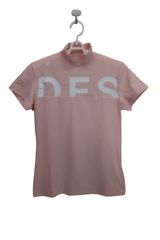 【美品】DESCENTE(デサント) 半袖モックネックシャツ ピンク レディース M ゴルフウェア 2507-0127 中古