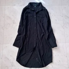 ローレンラルフローレン シャツワンピース ブラック 長袖 サイズ4