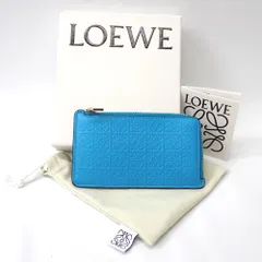 Ft630823 ロエベ コインケース アナグラムリピート コインカードホルダー ライトブルー レディース LOEWE 中古