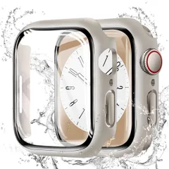 【45mm】Apple Watch ケース Series 9/8/7/SE2/SE/6/5/4 超薄型 対応 アップルウォッチ カバー 防水 PC素材 硬度9H強化ガラス 高透過率