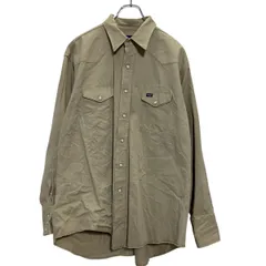 Wrangler 長袖 ウエスタンシャツ 2XL～ ベージュ ラングラー ビッグサイズ スナップボタン 古着卸 アメリカ仕入 a612-7576