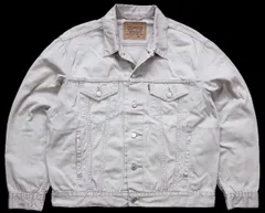 90s Levi'sリーバイス 70503 コットンツイル ジャケット 4ポケット ベージュ L★ユーロ ビンテージ トラッカー カラーデニム カツラギ