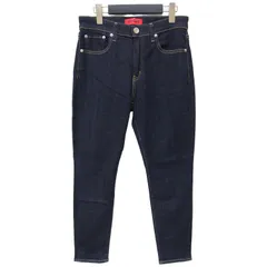 【美品】RED CARD レッドカード パンツ ネイビー 紺 サイズ:24(M) / ハイライズ テーパード デニム パンツ / Anniversary Highrise スリム ストレッチ コットン / 日本製 / ジーンズ【レディース】【中古】