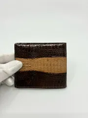 genuine crocodile skin 3つ折り財布 クロコダイル Crocodile 財布 メンズ 二つ折り財布 クロコダイル ビッグロゴ3