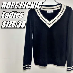 【国内古着】ROPE PICNIC　ロペピクニック　Vネックセーター　アンゴラ&カシミヤ混　レディース　サイズ表記38