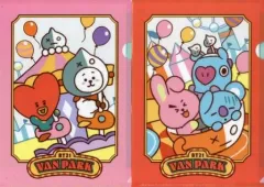 【中古】クリアファイル KOYA(アールエム)＆MANG(ジェイホープ)＆COOKY(ジョングク)/RJ(ジン)＆TATA(ブイ) A4クリアファイル2枚セット 選べるステーショナリー 「一番くじ BT21 VAN PARK」 E賞