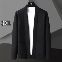 [3XL]メンズ 服 シンプル ファッション オシャレ 大人 かっこいい 大きいサイズ ストリート 紳士服 春　秋 カーディガン セーター 薄手 Vネック アウター カジュアル ジャケット ゆったり